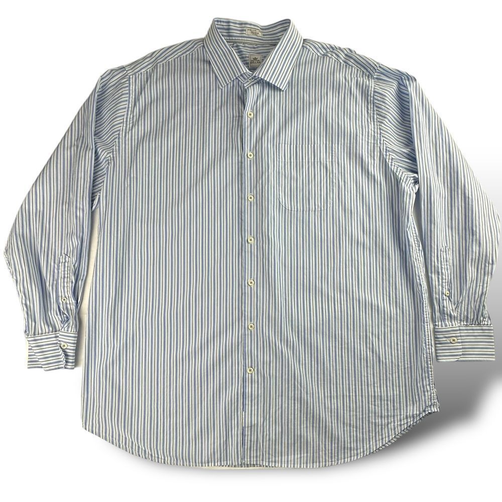 Peter Millar Men's Size XXL Blue Striped Long Sleeve Button Up Casual Shirt‎ EUC - Picture 2 of 7